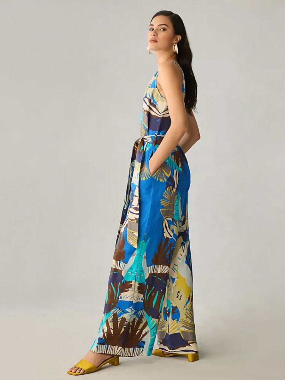 Ranna Gill | Linen Blend Halter Wide-Leg Jumpsuit w/ Pockets! | NWT